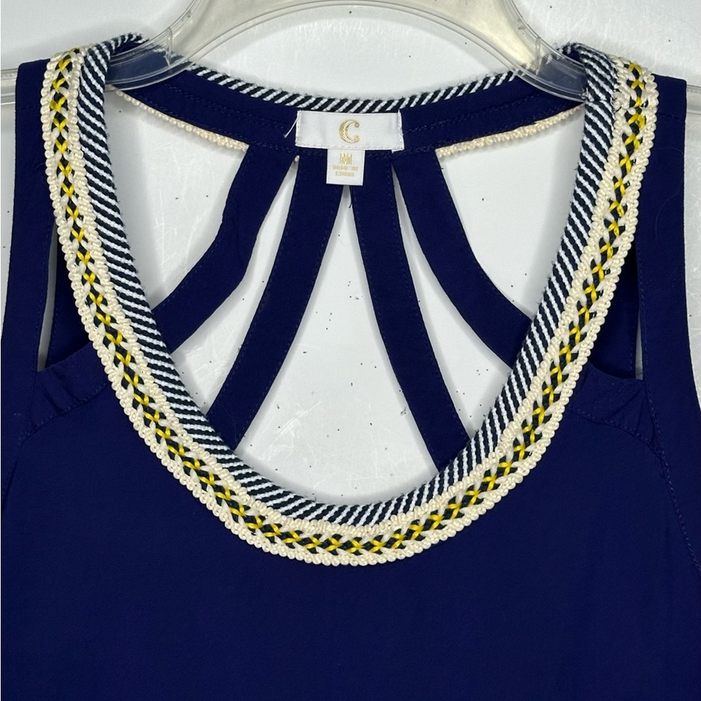 Charming Charlie “C” Popover Summer Dress Strappy Back Corded Neckline Sz M - Picture 4 of 6